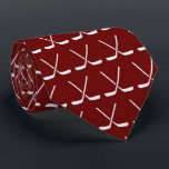 アイスホッケースティックパターン赤い背景ネックタイ ネクタイ<br><div class="desc">アイスホッケースティックパターン赤い背景ネックタイ</div>