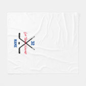 アイスホッケースティックパックスポーツチームカラー文字 フリースブランケット (正面(横))