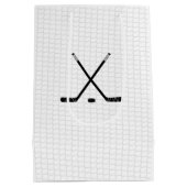 アイスホッケースティックパックネットチームの選手コーチ ミディアムペーパーバッグ (裏面)