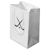 アイスホッケースティックパックネットチームの選手コーチ ミディアムペーパーバッグ (裏面アングル)