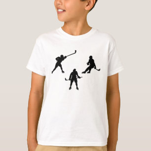 アイスホッケースティックプレーヤーシルエッカッコいいトスポーツギフト Tシャツ