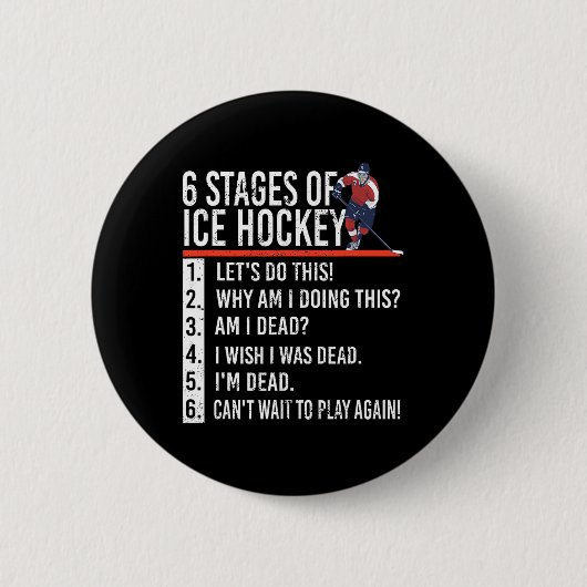 アイスホッケーステージ6名とホッケープレーヤー 缶バッジ (正面)