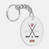 アイスホッケースポーツチームカスタム文字写真 キーホルダー (正面左)