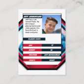 アイスホッケートレーディングカークールド入りレッドブルー白 名刺 (裏面)