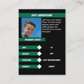 アイスホッケートレーディングカードで活気あるグリーン コーリングカード (裏面)