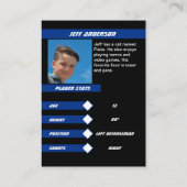 アイスホッケートレーディングカード（生き生きとしたブルー） コーリングカード (裏面)