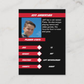 アイスホッケートレーディングカード（生き生きとした赤） コーリングカード (裏面)