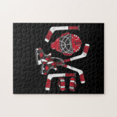 アイスホッケーバレンタインデー愛かわいいギフト男の子ガール ジグソーパズル (横)