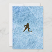 アイスホッケーバースデーパーティースケートで滑るブルー 招待状 (裏面)