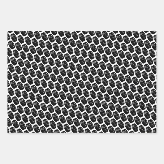 アイスホッケーパタンパック棒の選手のゲームスポーツ ラッピングペーパーシート (正面2)