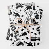 アイスホッケーパタンパック棒の選手のゲームスポーツ ラッピングペーパーシート (インサイチュ)