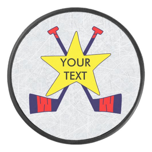 アイスホッケーパックのテキストまたは番号を追加する アイスホッケーパック (正面)