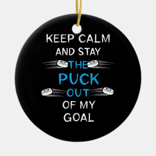 アイスホッケーパック遊アイスホッケーウィンターチームスポーツ セラミックオーナメント (正面)