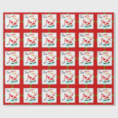 アイスホッケーパーソナライズされたのクリスマスプレゼント ラッピングペーパー (フラット)