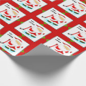 アイスホッケーパーソナライズされたのクリスマスプレゼント ラッピングペーパー (角)