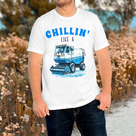 アイスホッケーファンのユーモア: アイス整備車のようにくつろぐ Tシャツ