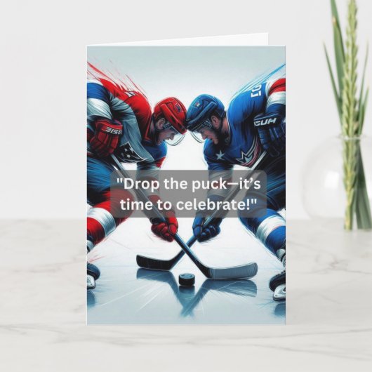 アイスホッケーフェイスオフおもしろいチーム カード (正面)