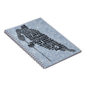 アイスホッケープレイヤーワードアートノート ノートブック (右側)