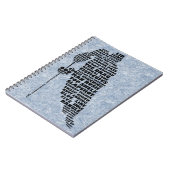 アイスホッケープレイヤーワードアートノート ノートブック (左側)