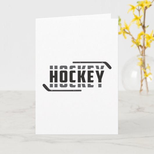 アイスホッケープレーヤスティックパックチームおもしろいギフトアイディア カード (黄色い花)