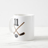 アイスホッケープレーヤーのジャージーの第11ギフト コーヒーマグカップ (正面左)