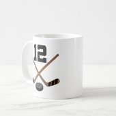 アイスホッケープレーヤーのジャージーの第12ギフト コーヒーマグカップ (正面左)