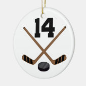 アイスホッケープレーヤーのジャージーの第14オーナメント セラミックオーナメント (左)