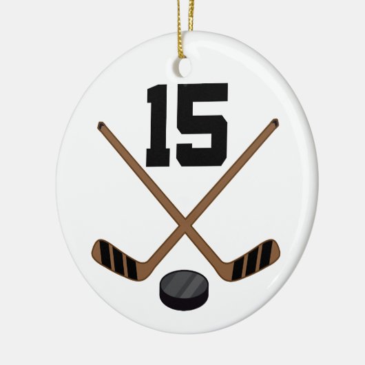 アイスホッケープレーヤーのジャージーの第15オーナメント セラミックオーナメント (左)