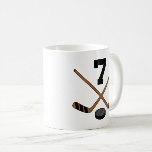 アイスホッケープレーヤーのジャージーの第7ギフト コーヒーマグカップ (正面右)
