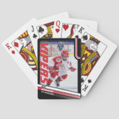 アイスホッケープレーヤーのダイナミックレッド上のキープサケ トランプ (裏面)