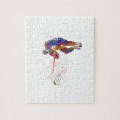 アイスホッケープレーヤーの水彩画 ジグソーパズル (縦)