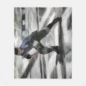 アイスホッケープレーヤーの準備ができている フリースブランケット (正面)