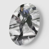 アイスホッケープレーヤーの準備ができている ラージ壁時計 (傾斜)