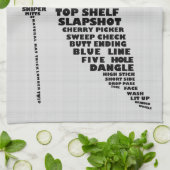 アイスホッケープレーヤータイポグラフィティータオル キッチンタオル (折り畳み)