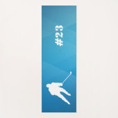 アイスホッケープレーヤートレーニングマットブルーアンドホワイト ヨガマット (正面)