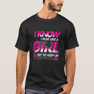 アイスホッケープレーヤー女性女子キッズホッケーおもしろいー Tシャツ