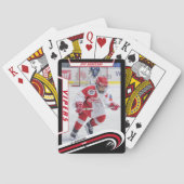 アイスホッケープレーヤー生き生きとした赤いにキープサケカスタムー トランプ (裏面)