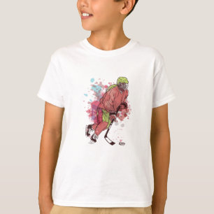 アイスホッケープレーヤー用水彩 Tシャツ