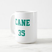 アイスホッケープレーヤー(ティール(緑がかった色))、パーソナライズされたマグカップ コーヒーマグカップ (正面左)
