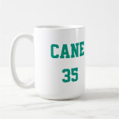 アイスホッケープレーヤー(ティール(緑がかった色))、パーソナライズされたマグカップ コーヒーマグカップ (左)