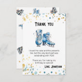 アイスホッケーボーイズスケートで滑るパーティー サンキューカード (正面/裏面)