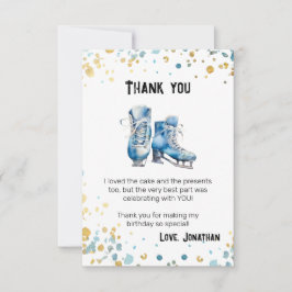 アイスホッケーボーイズスケートで滑るパーティー サンキューカード