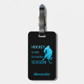アイスホッケーラゲッジタグシーズお気に入りのンターコイズ ラゲッジタグ (裏面縦)
