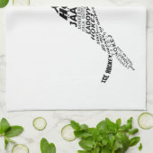 アイスホッケーランゲージズ文字アート キッチンタオル (折り畳み)