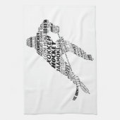 アイスホッケーランゲージズ文字アート キッチンタオル (縦)