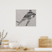 アイスホッケーランゲージズ文字アート ポスター (キッチン)