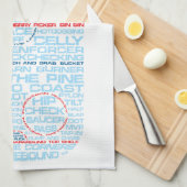 アイスホッケーリンクのワードアート キッチンタオル (四つ折り)