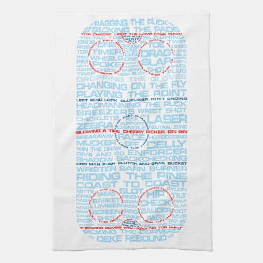 アイスホッケーリンクのワードアート キッチンタオル (縦)