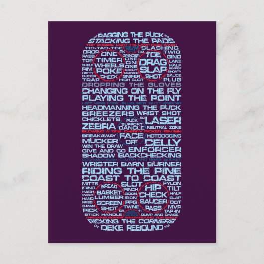 アイスホッケーリンクタイポグラフィ ポストカード (正面)