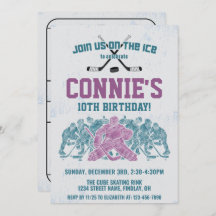 アイスホッケーリンク誕生日パーティー、パープル任意の年齢